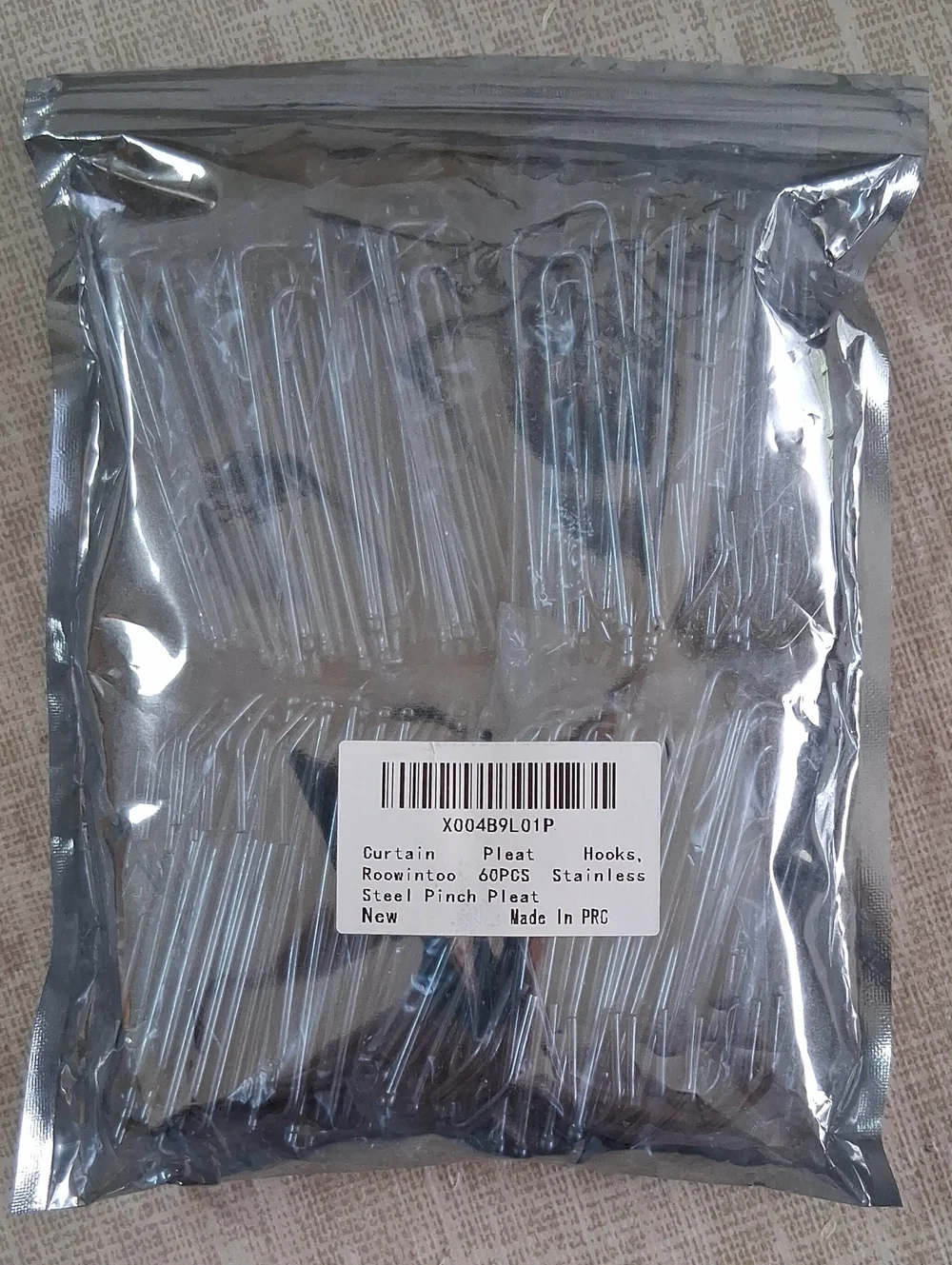 Stainless Steel Pinch Pleat Drapery Hooks (60pcs)